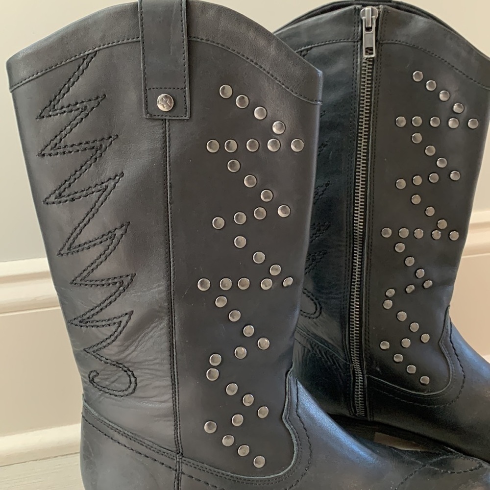 MIA Limited Edition Western Style Studded Black Rocker Cowgirl Boots - Picture 2 of 11